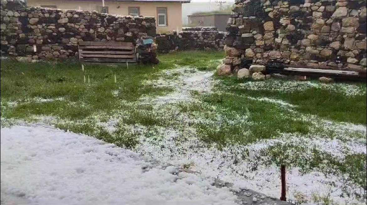 (Videolu Haber) Ağrı ve Diyadin dolu yağışı ile beyaza büründü