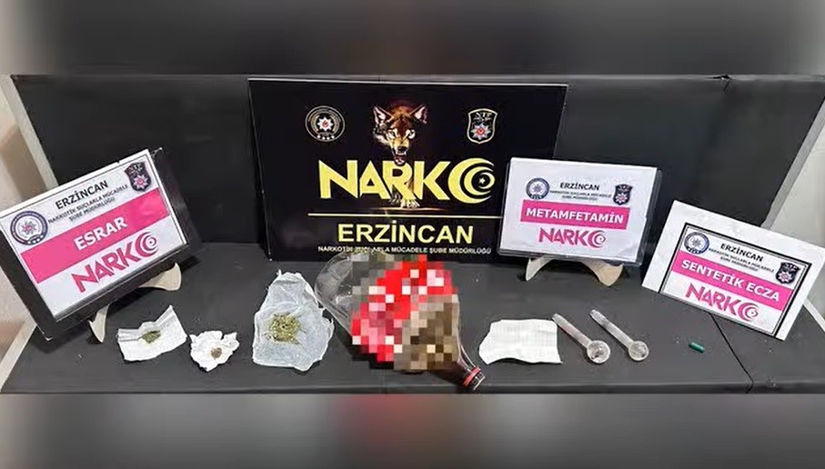 Erzincan'da bir miktar uyuşturucu ele geçirildi