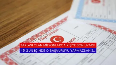Tarlası Olan Milyonlarca Kişiye Son Uyarı! 45 Gün İçinde O Başvuruyu Yapmazsanız...