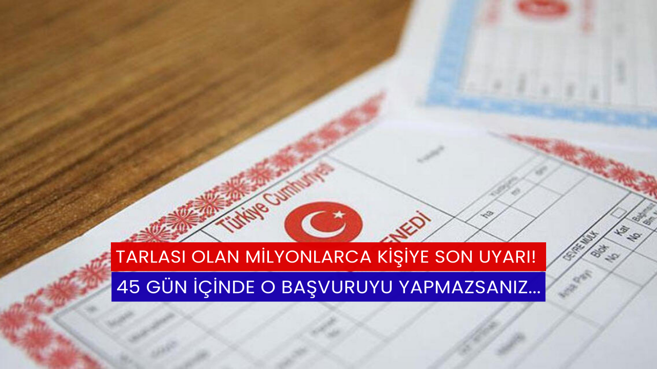 Tarlası Olan Milyonlarca Kişiye Son Uyarı! 45 Gün İçinde O Başvuruyu Yapmazsanız...
