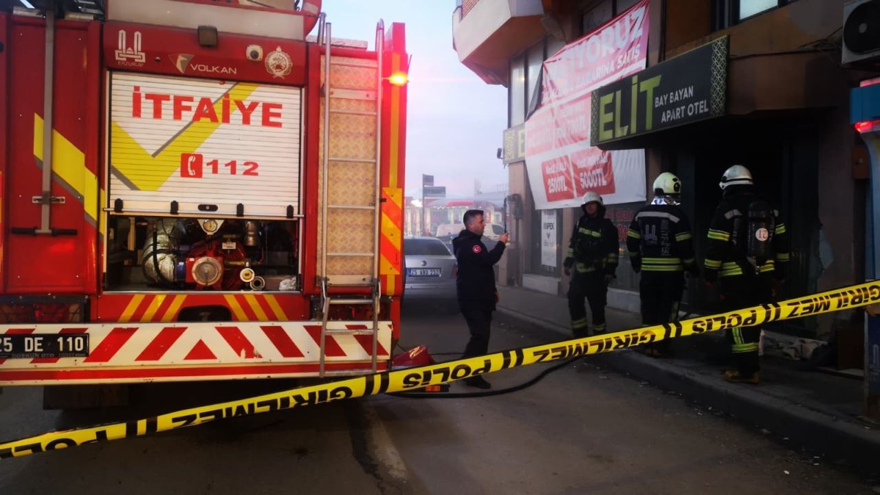 Erzurum’da halı mağazasında yangın: Polis bir kişiyi gözaltına aldı