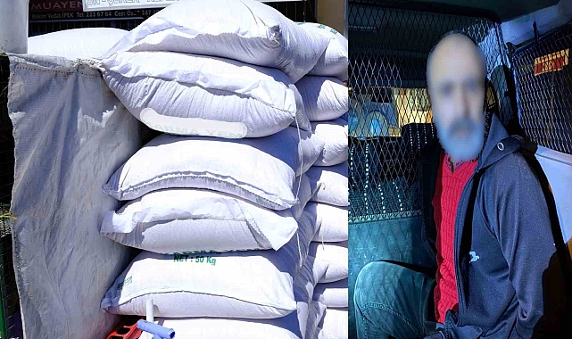 Cezaevi firarisi hırsızlık şüphelisi çuvalların arasında yakalandı