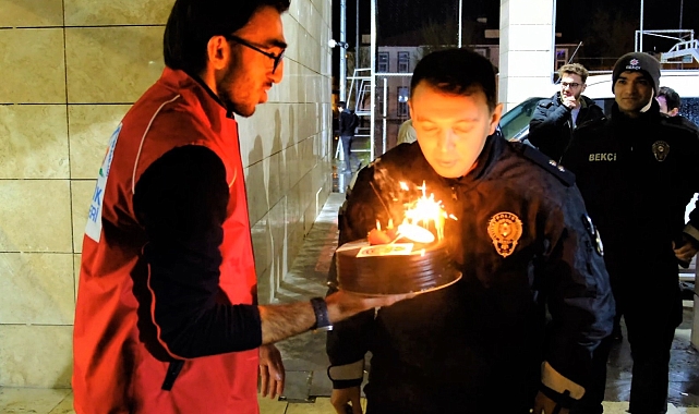 'Kavga var' diye çağrılan polislere pasta sürprizi