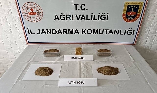 Ağrı'da külçe altın ve altın tozu ele geçirildi