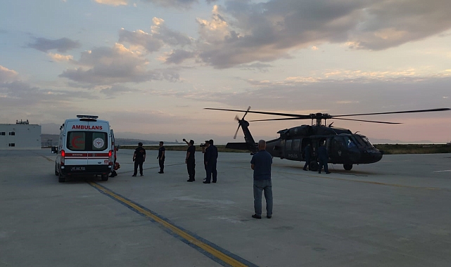 Hamile kadın Skorsky helikopterle hastaneye ulaştırıldı