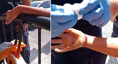 12 yaşındaki çocuğun bileğine tel saplandı