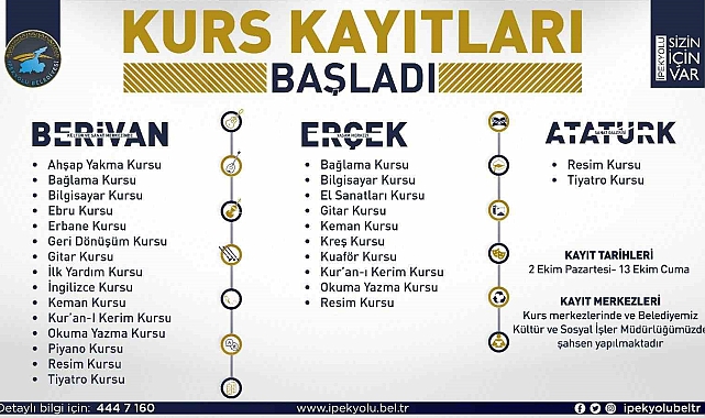 Van'da mesleki ve sanat kurslarının kayıtları başlıyor