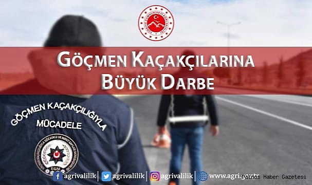 Ağrı’da bir tırın dorsesinde 45 kaçak göçmen yakalandı