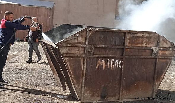 Ağrı’da çöp yangını