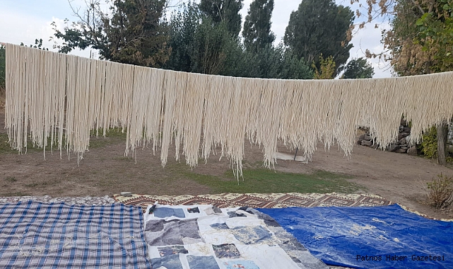 Ağrı’da kadınların erişte yapım mesaisi başladı...