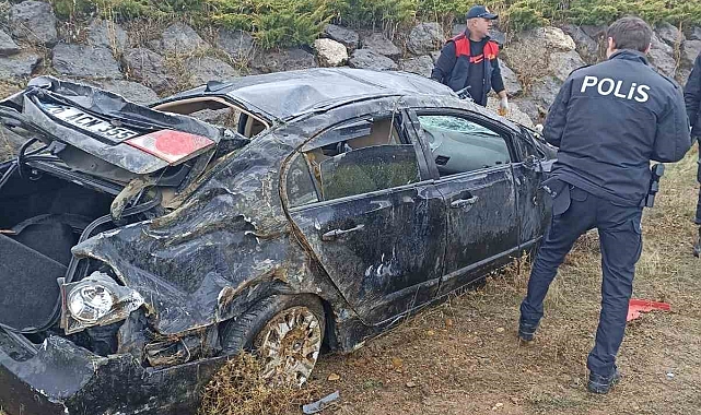 Ağrı'da bir otomobil şarampole uçtu