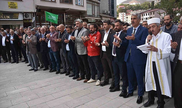 Bitlis'te Filistin'e destek, İsrail'e tepki
