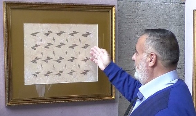 Oltu taşı bu kez ebru ile buluştu