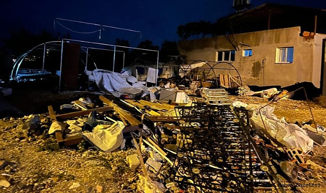 Hatay'da depremzedelerin çadırında yangın çıktı
