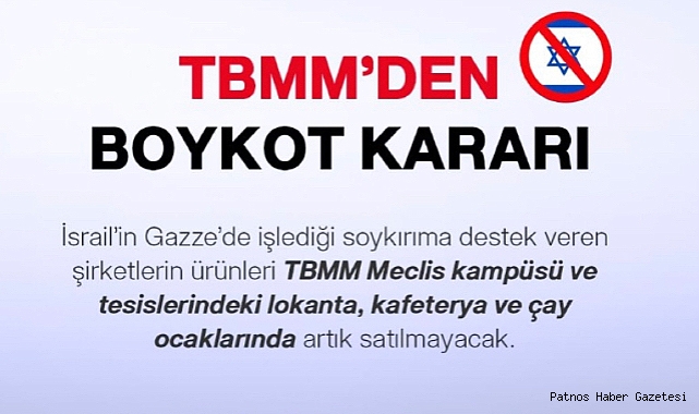 TBMM'den İsrail mallarına boykot
