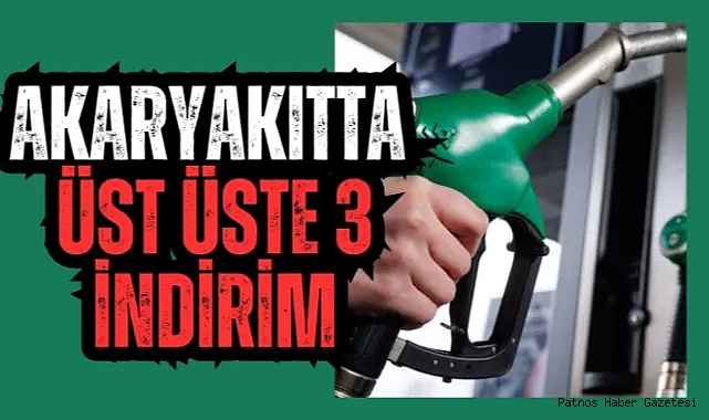 Akaryakıta üçüncü indirim !