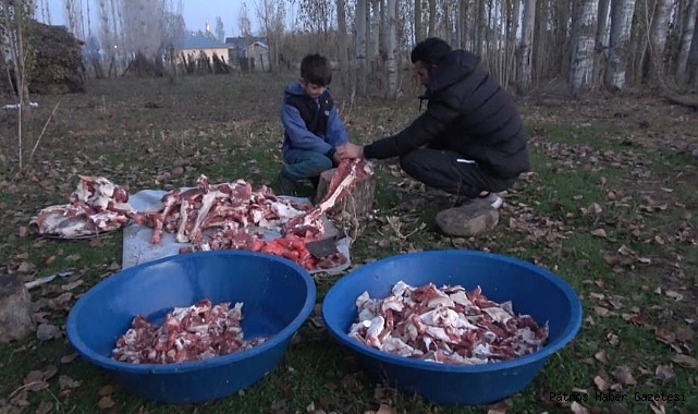 Muş’ta asırlar öncesine dayanan kışlık kavurma geleneği devam ediyor