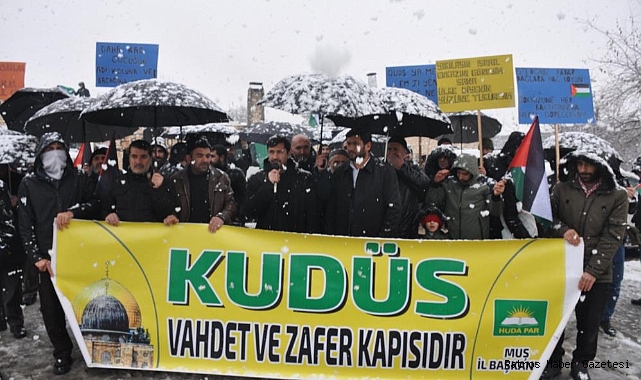 Muş'ta İsrail'e tepki yürüyüşleri devam ediyor
