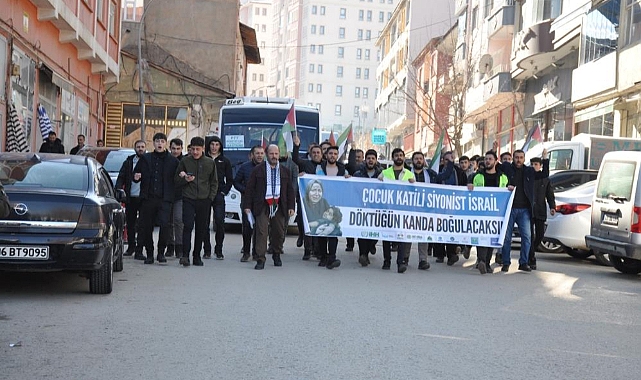 Muş'ta İsrail'e tepki yürüyüşü devam ediyor