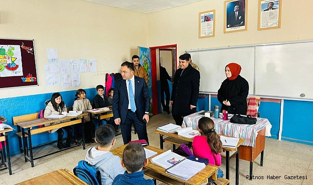 Patnos İlçe Kaymakamı Cankatar ve İlçe Milli Eğitim Müdürü Vural Çukurbağ Okuluna ziyarette bulundular