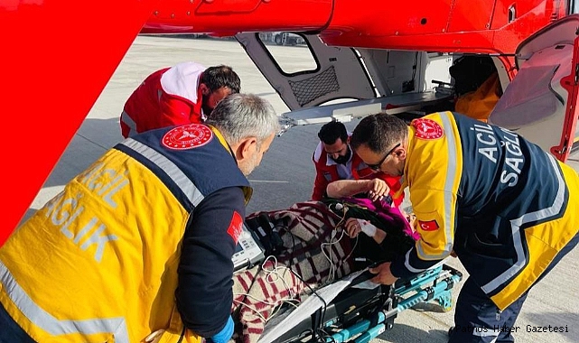 Safra kesesinde taş bulunan hasta ambulans helikopterle Van’a getirildi