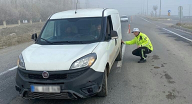 Ağrı Emniyeti'nden 'kış lastiği' denetimi