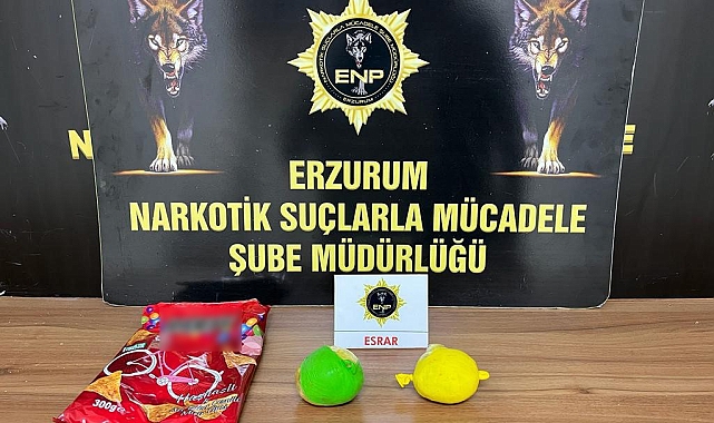 Erzurum'da Cips paketi içerisinde uyuşturucu ele geçirildi
