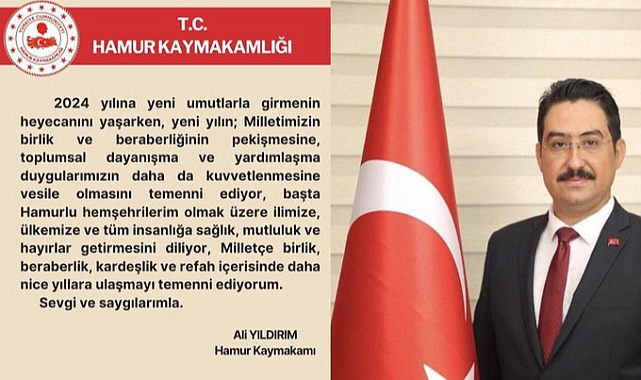 Hamur Kaymakamı Yıldırım'dan yeni yıl mesajı