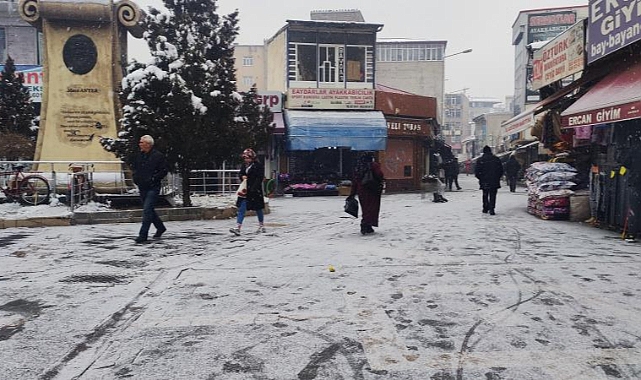 Iğdır'da lapa lapa kar yağışı