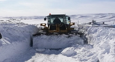O ilde kar 17 köyün yolunu ulaşıma kapattı