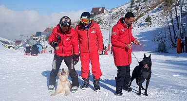 Palandöken'in kahramanları Hera ve Haydut hayat kurtarmak için hazırda bekliyorlar