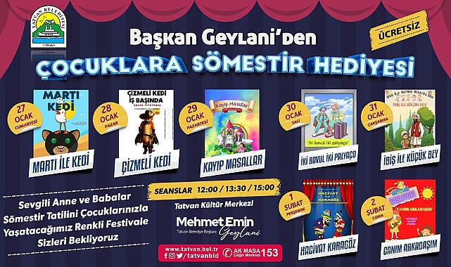 Tatvan’da Sömestr Şenliğinde Çocuklar Doya Doya Eğlenecek