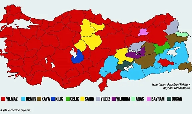 Türkiye'de en çok kullanılan soyadları belli oldu!