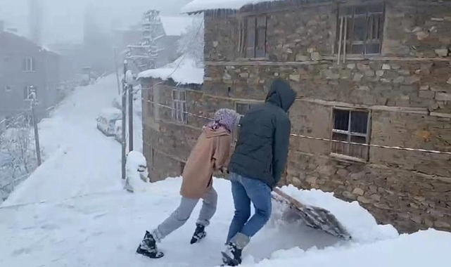 Van-Bahçesaray'da kar hayatı olumsuz etkilemeye devam ediyor