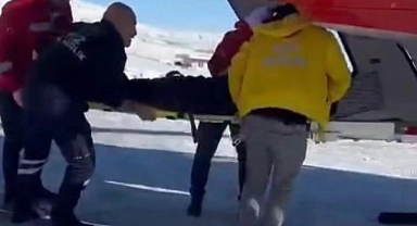 Van'da helikopter ambulans şiddetli karın ağrısı için havalandı