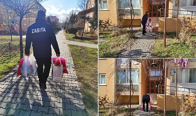 Zabıta ekiplerinden duygulandıran görüntüler