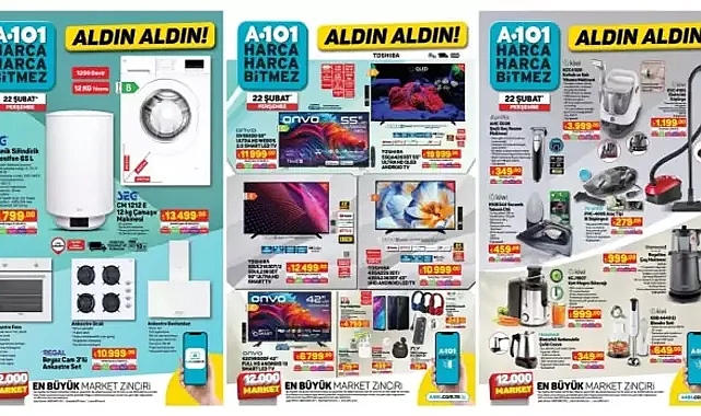 A101 Aktüel 22 Şubat 2024 Kataloğu! Beyaz Eşyadan Tekstile, Züccaciyeden Gıdaya