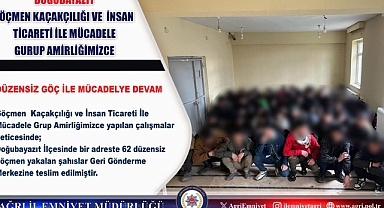 Ağrı’da 62 kaçak göçmen yakalandı