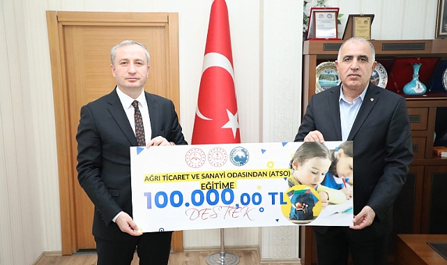 Ağrı'da ATSO'dan eğitime 100 bin liralık destek