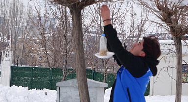 Dondurucu soğuklarda yaban hayvanları unutulmadı