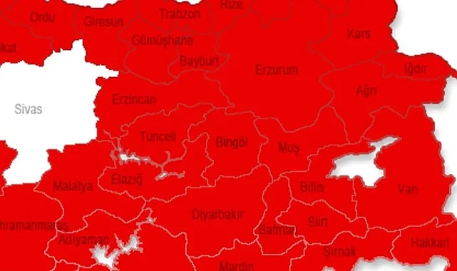 Elazığ, Erzincan, Erzurum, Malatya, Tunceli, Kars, Iğdır, Ardahan, Van, Bingöl, Hakkari, Bitlis, Ağrı ve Muş dikkat! Tarih verildi. Yine size geliyor karşılayın