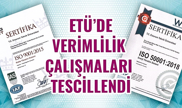 ETÜ'de verimlilik çalışmaları tescillendi