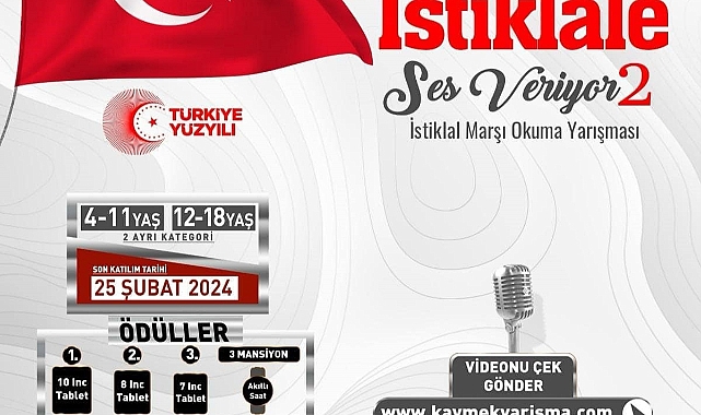 İstiklal Marşı Okuma Yarışması'na başvuru için son günler