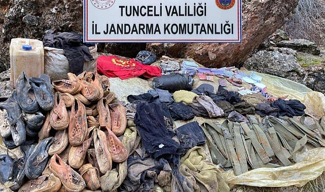 Jandarma ekipleri tarafından çok sayıda mühimmat ve yaşam malzemesi ele geçirildi