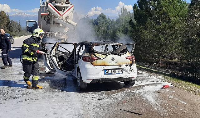 Muğla'da araç yangını