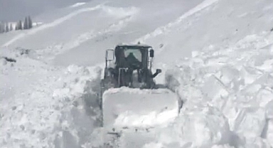 Muş'ta köy yoluna çığ düştü