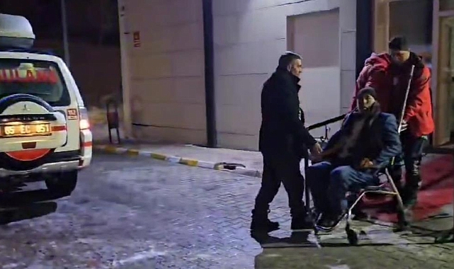 Van'da göğüs ağrısı olan 65 yaşındaki hasta için snowtrack ambulans harekete geçti