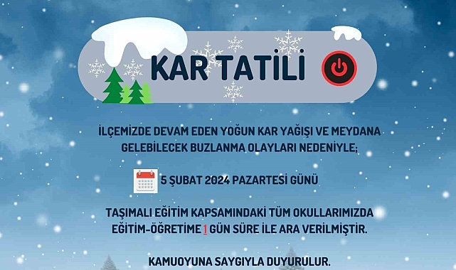 Van'ın bir  ilçesinde taşımalı eğitime 1 gün ara verildi"