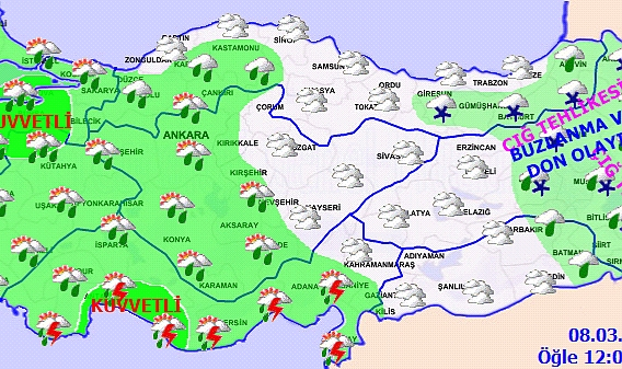 9 Mart 2024 Türkiye'de Hava Durumu