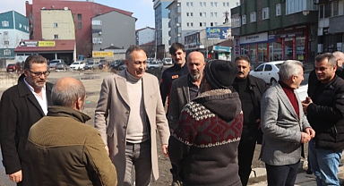 Ağrı Belediye Başkanı Karadoğan, yürütülen çalışmaları sahada inceledi